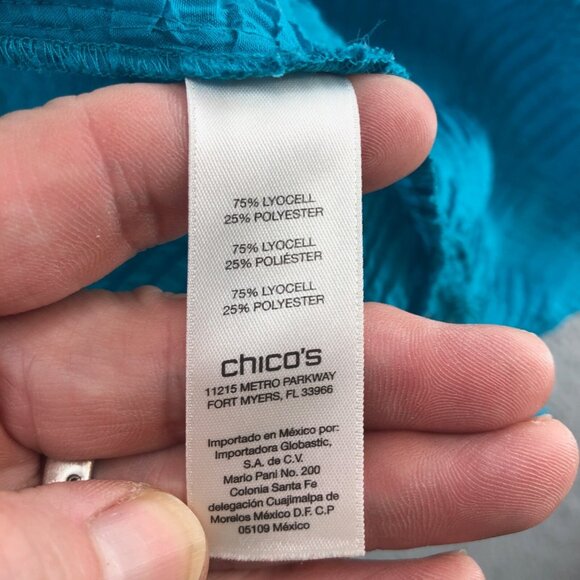 Chicos Top Womens 3 US Extra Large Blue Travelers Open Kimono Long Sleeve Layer - Picture 6 of 10